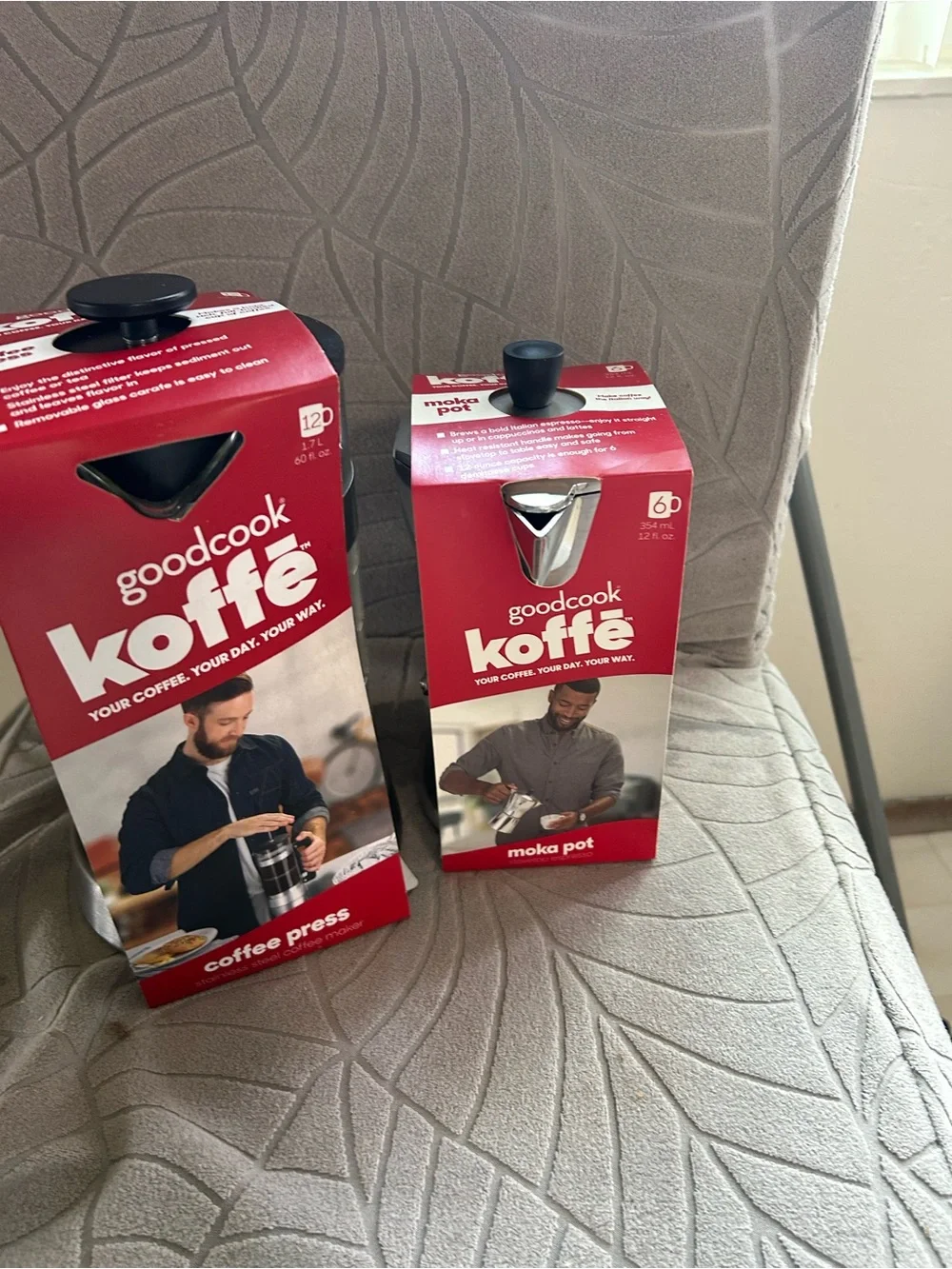 Koffe Coffee Press and Moka pot Maker - Red